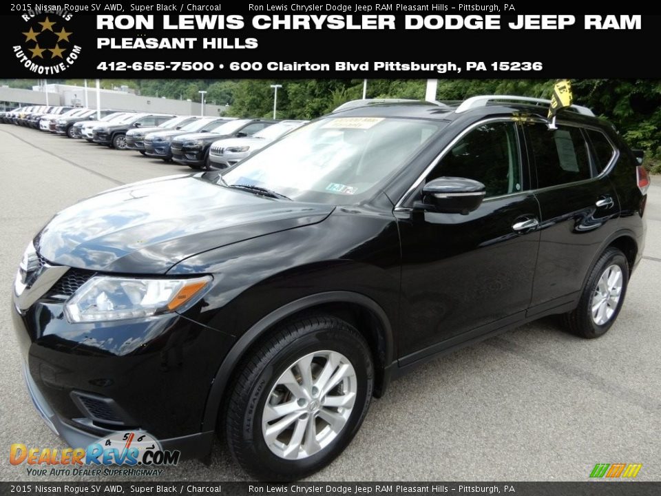 2015 Nissan Rogue SV AWD Super Black / Charcoal Photo #1