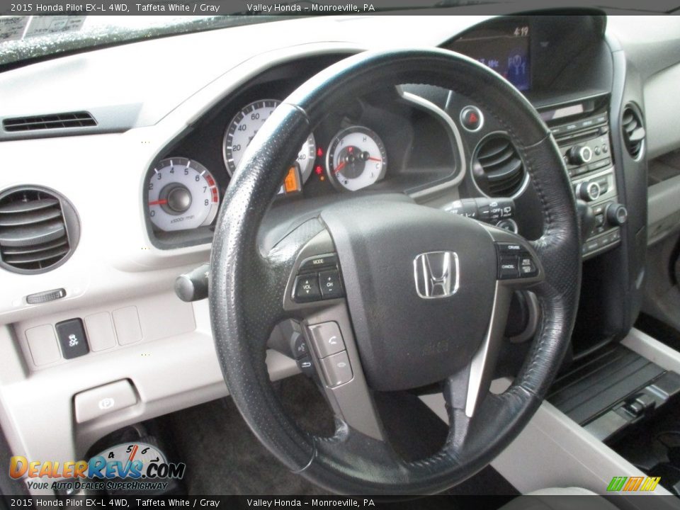 2015 Honda Pilot EX-L 4WD Taffeta White / Gray Photo #15