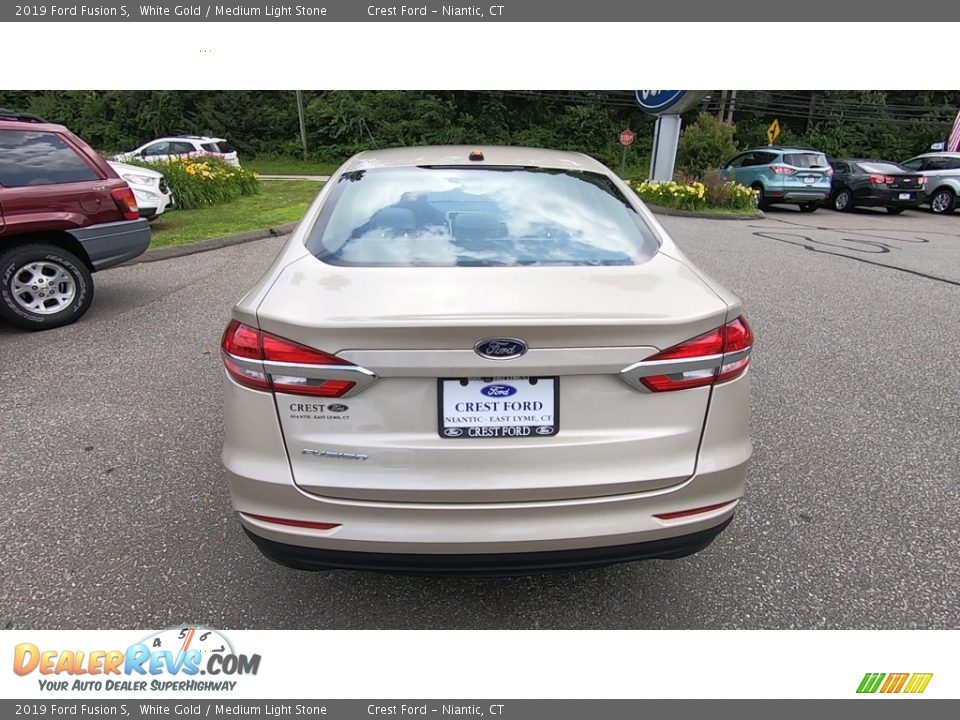 2019 Ford Fusion S White Gold / Medium Light Stone Photo #6