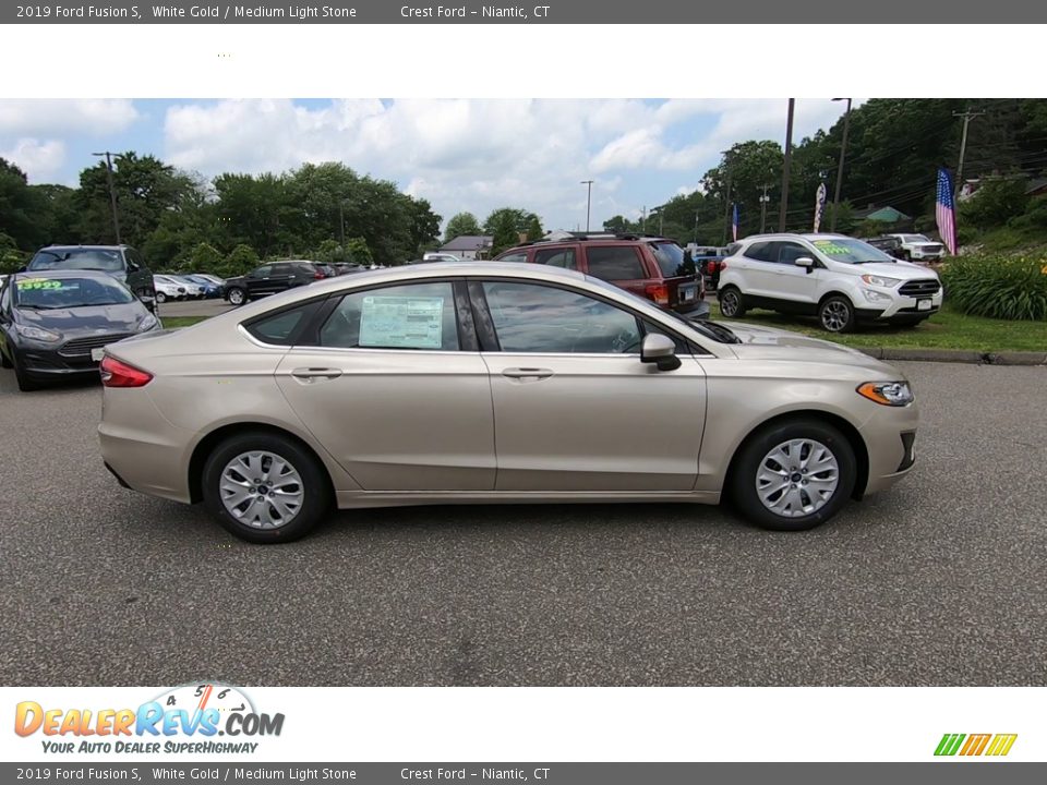 2019 Ford Fusion S White Gold / Medium Light Stone Photo #8