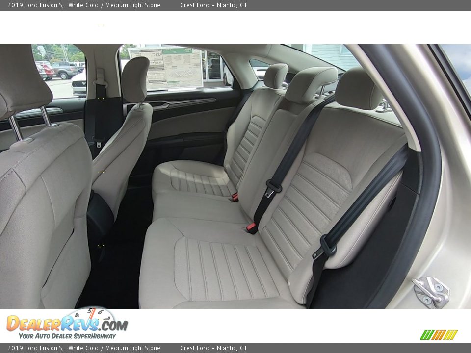 2019 Ford Fusion S White Gold / Medium Light Stone Photo #17