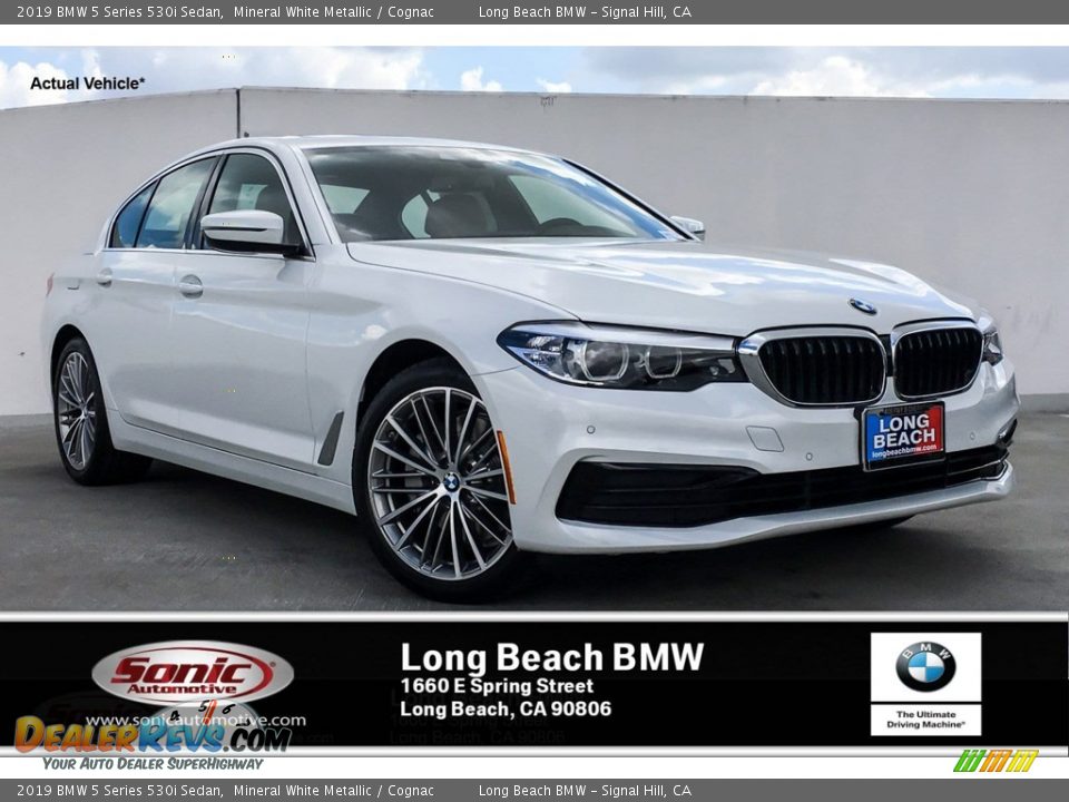 2019 BMW 5 Series 530i Sedan Mineral White Metallic / Cognac Photo #1