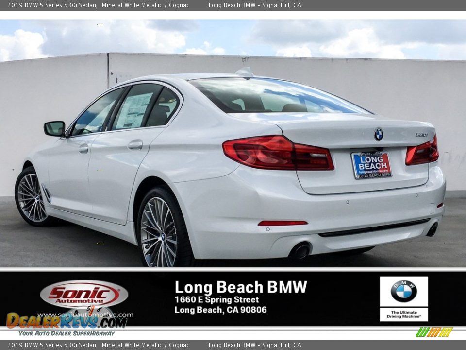2019 BMW 5 Series 530i Sedan Mineral White Metallic / Cognac Photo #2