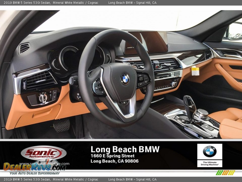 2019 BMW 5 Series 530i Sedan Mineral White Metallic / Cognac Photo #4