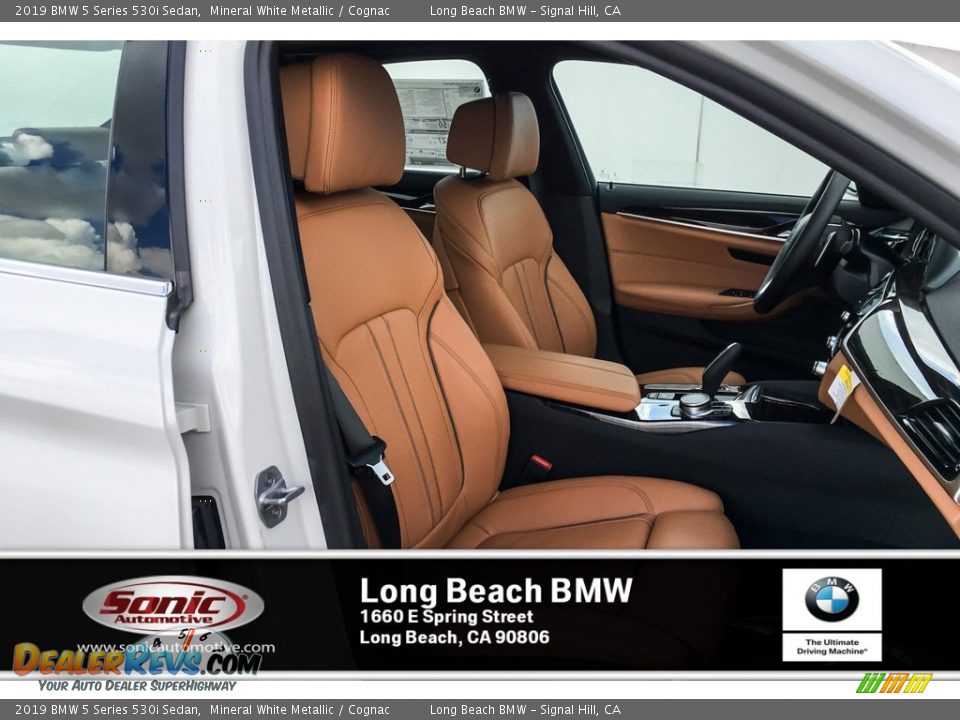 2019 BMW 5 Series 530i Sedan Mineral White Metallic / Cognac Photo #5