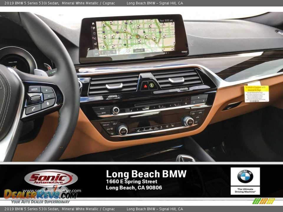 2019 BMW 5 Series 530i Sedan Mineral White Metallic / Cognac Photo #6