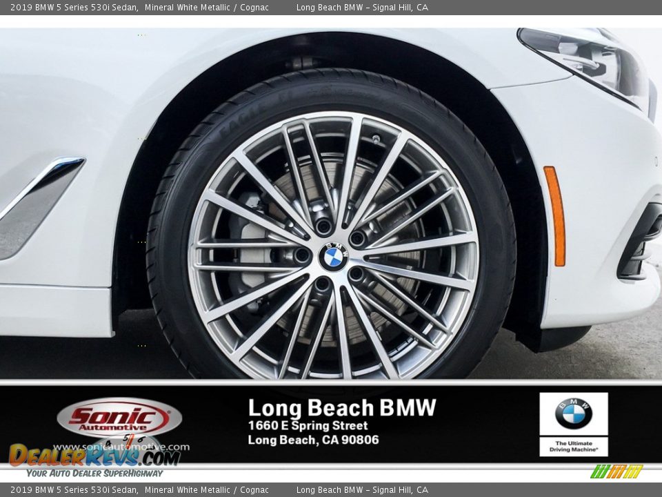 2019 BMW 5 Series 530i Sedan Mineral White Metallic / Cognac Photo #9