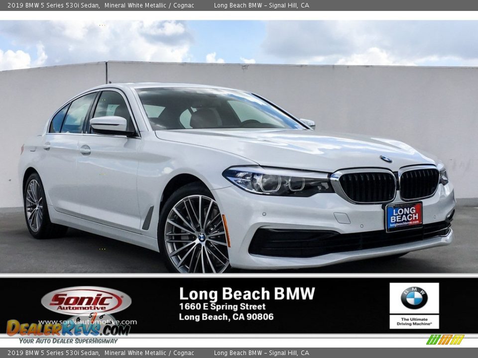 2019 BMW 5 Series 530i Sedan Mineral White Metallic / Cognac Photo #10