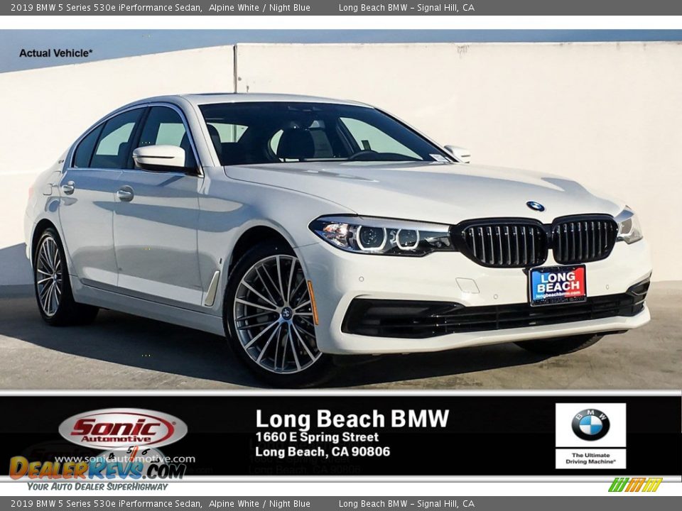 2019 BMW 5 Series 530e iPerformance Sedan Alpine White / Night Blue Photo #1