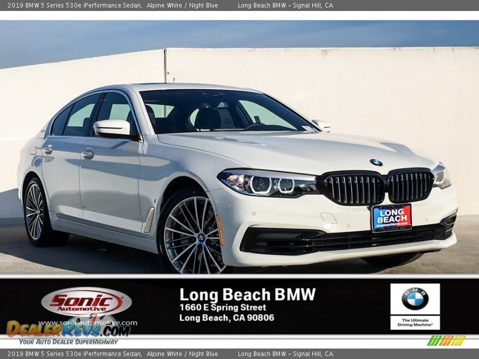 2019 BMW 5 Series 530e iPerformance Sedan Alpine White / Night Blue Photo #12