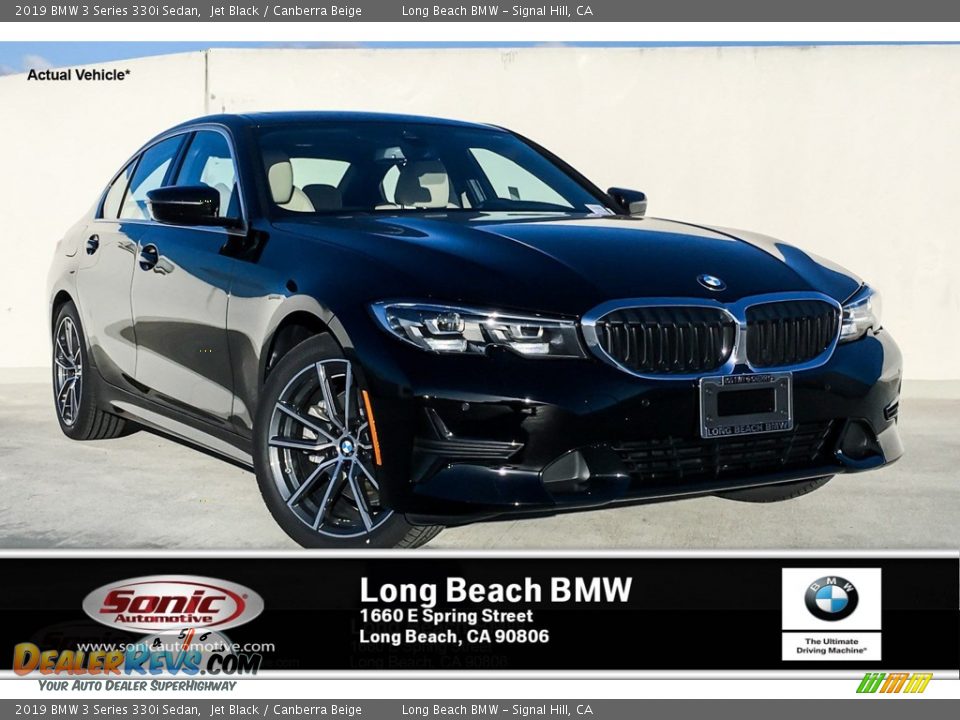 2019 BMW 3 Series 330i Sedan Jet Black / Canberra Beige Photo #1