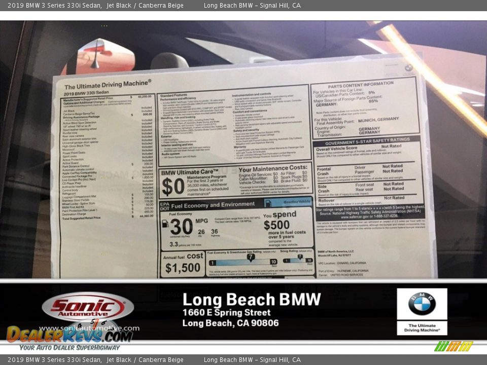 2019 BMW 3 Series 330i Sedan Jet Black / Canberra Beige Photo #11