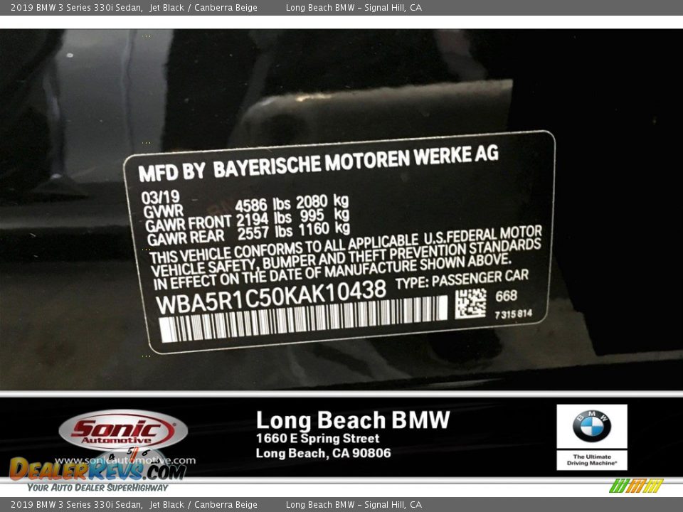 2019 BMW 3 Series 330i Sedan Jet Black / Canberra Beige Photo #12