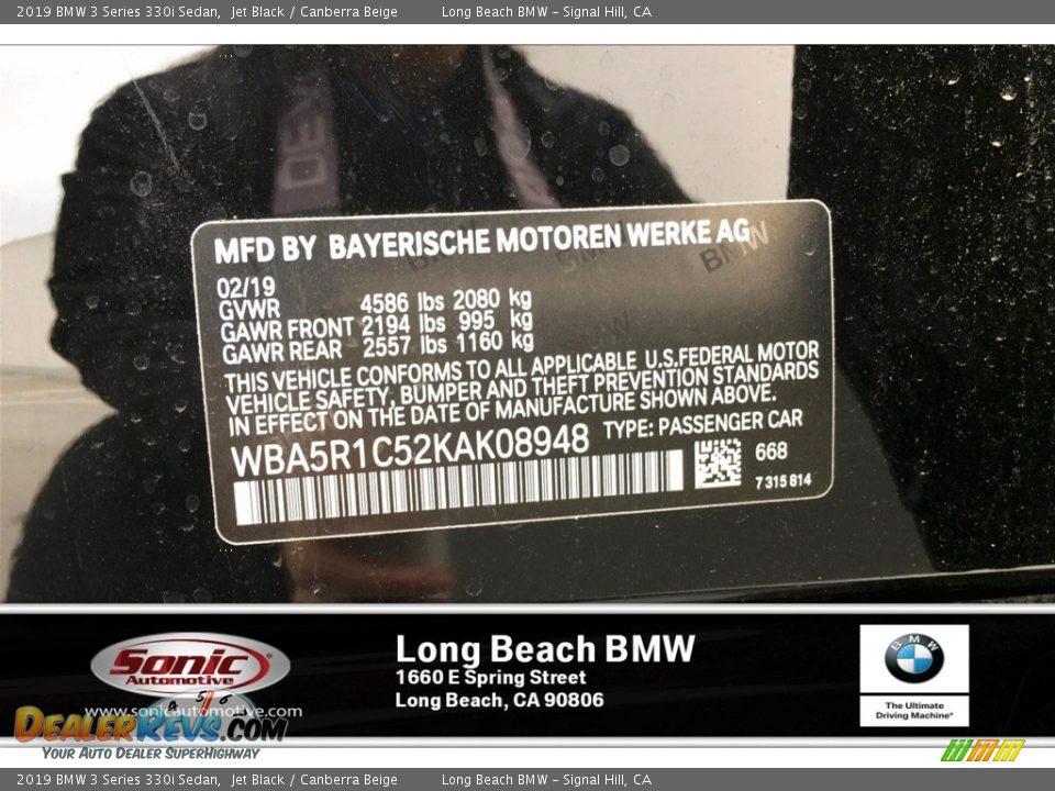 2019 BMW 3 Series 330i Sedan Jet Black / Canberra Beige Photo #8