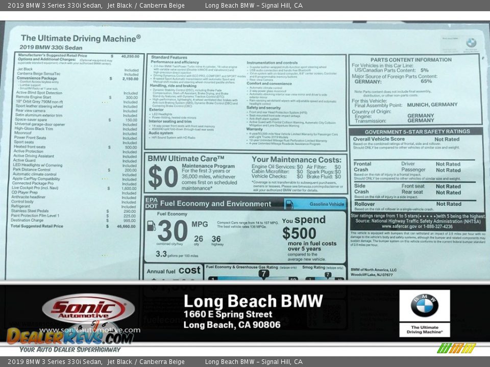 2019 BMW 3 Series 330i Sedan Jet Black / Canberra Beige Photo #11