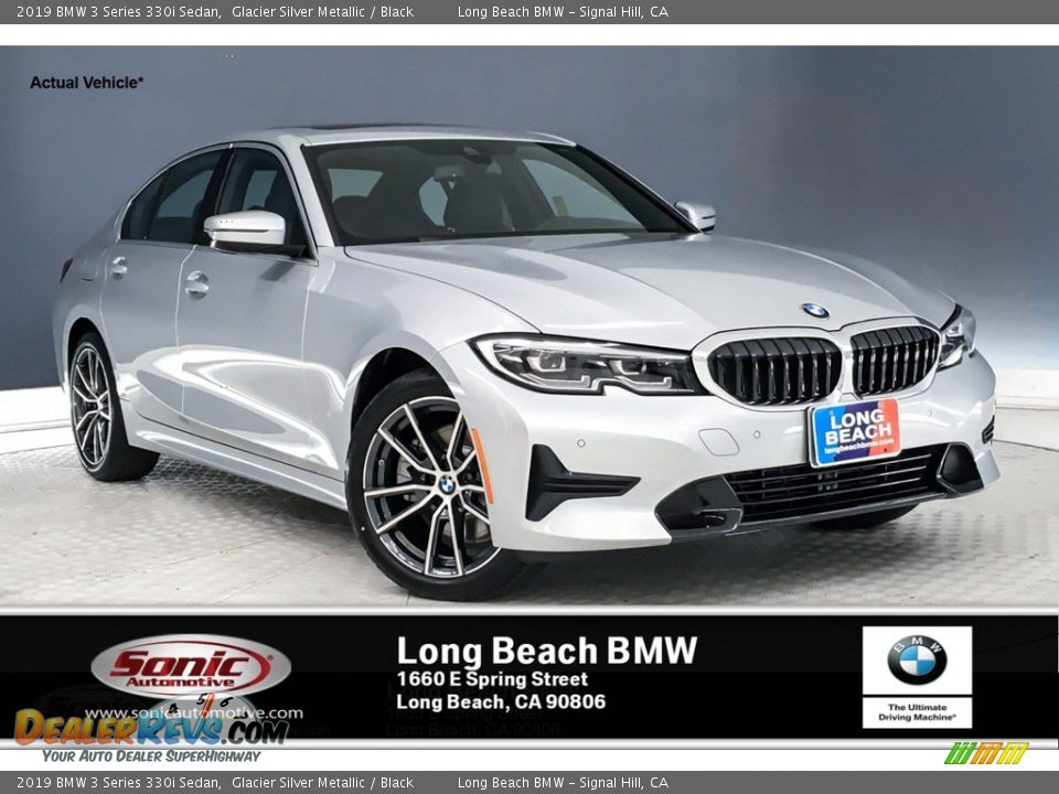2019 BMW 3 Series 330i Sedan Glacier Silver Metallic / Black Photo #1