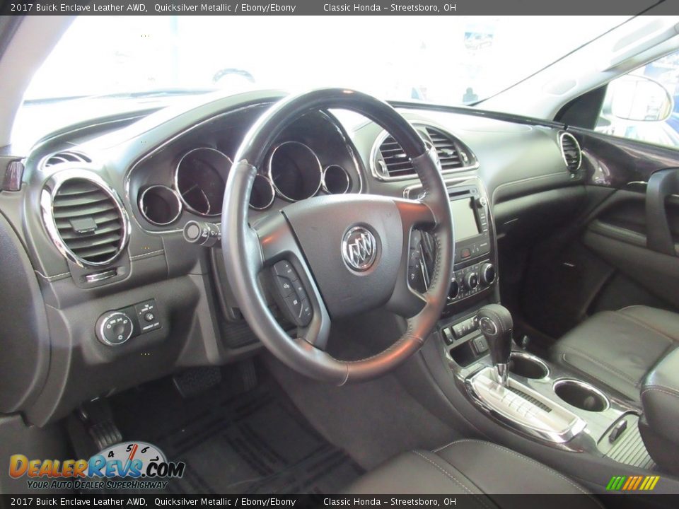 2017 Buick Enclave Leather AWD Quicksilver Metallic / Ebony/Ebony Photo #30