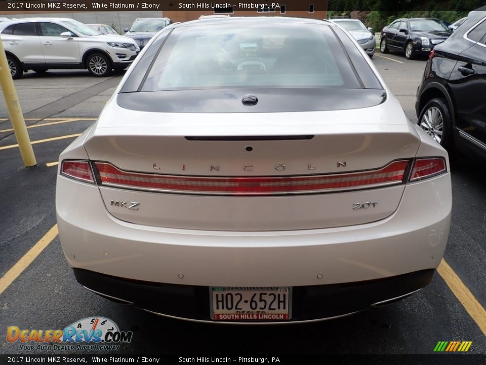 2017 Lincoln MKZ Reserve White Platinum / Ebony Photo #3