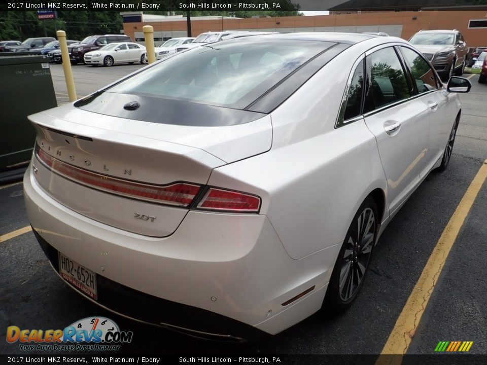 2017 Lincoln MKZ Reserve White Platinum / Ebony Photo #4