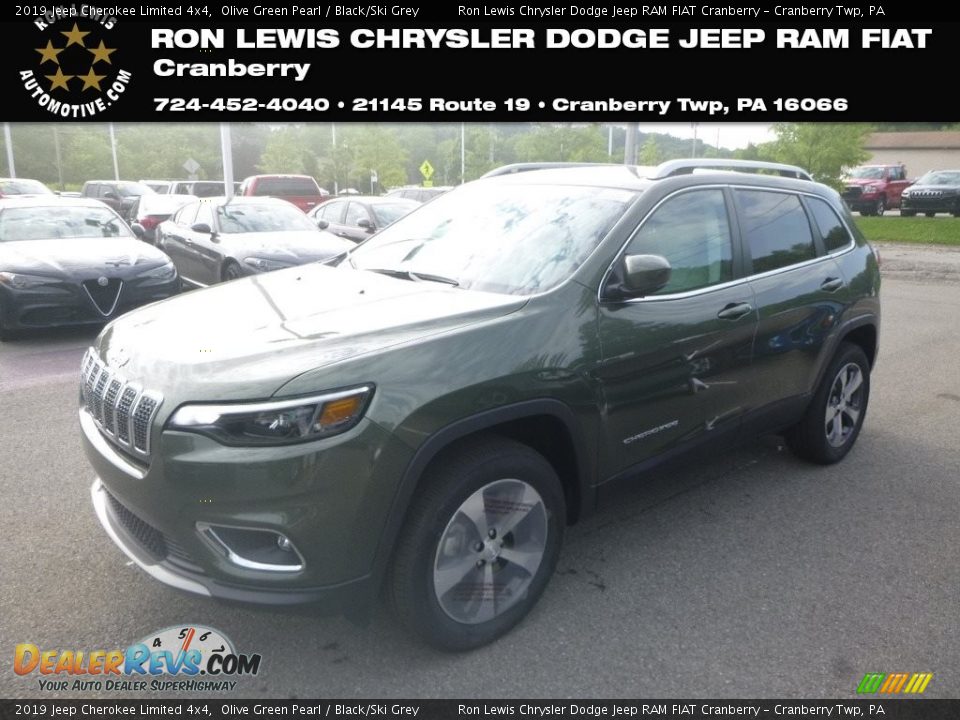 2019 Jeep Cherokee Limited 4x4 Olive Green Pearl / Black/Ski Grey Photo #1