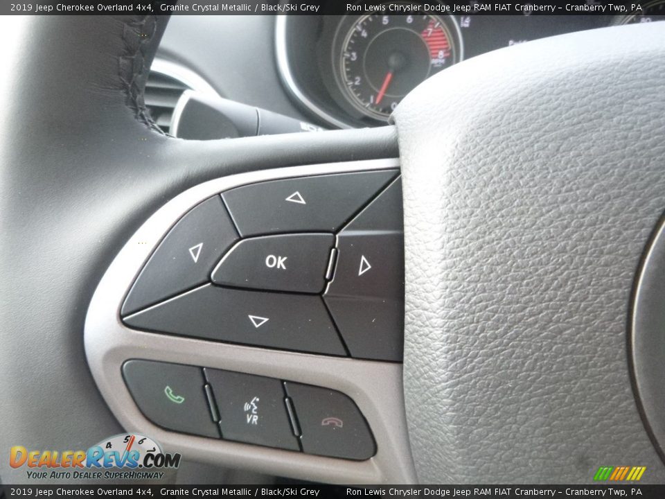2019 Jeep Cherokee Overland 4x4 Granite Crystal Metallic / Black/Ski Grey Photo #19