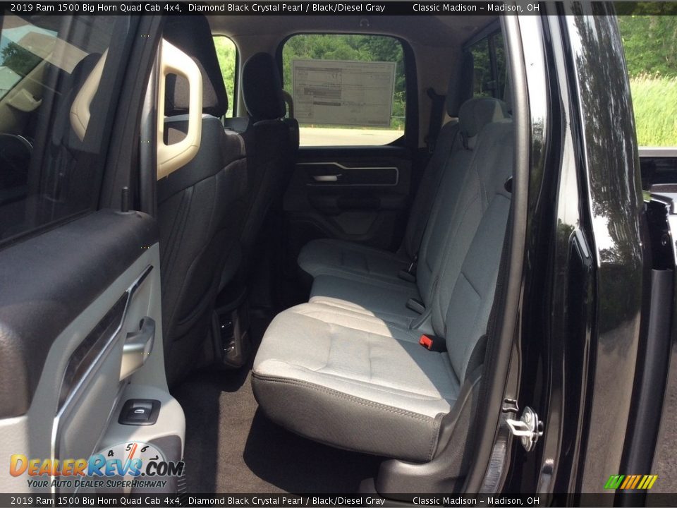 2019 Ram 1500 Big Horn Quad Cab 4x4 Diamond Black Crystal Pearl / Black/Diesel Gray Photo #15