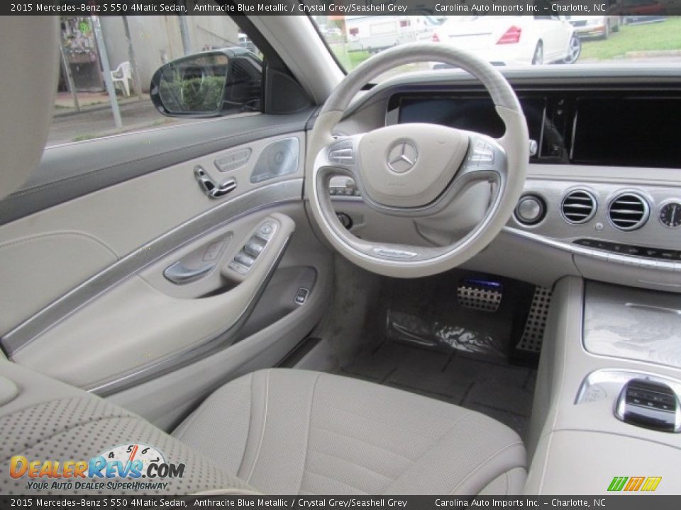 2015 Mercedes-Benz S 550 4Matic Sedan Anthracite Blue Metallic / Crystal Grey/Seashell Grey Photo #12
