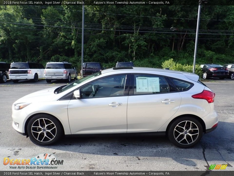 2018 Ford Focus SEL Hatch Ingot Silver / Charcoal Black Photo #7