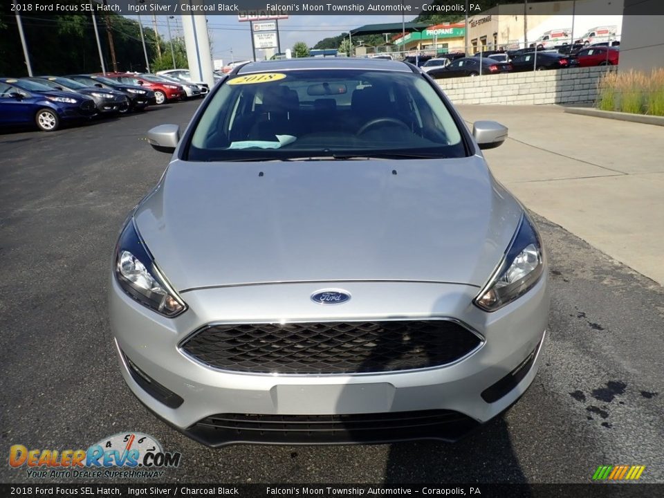 2018 Ford Focus SEL Hatch Ingot Silver / Charcoal Black Photo #9