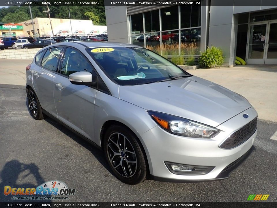 2018 Ford Focus SEL Hatch Ingot Silver / Charcoal Black Photo #10