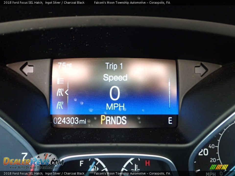 2018 Ford Focus SEL Hatch Ingot Silver / Charcoal Black Photo #24