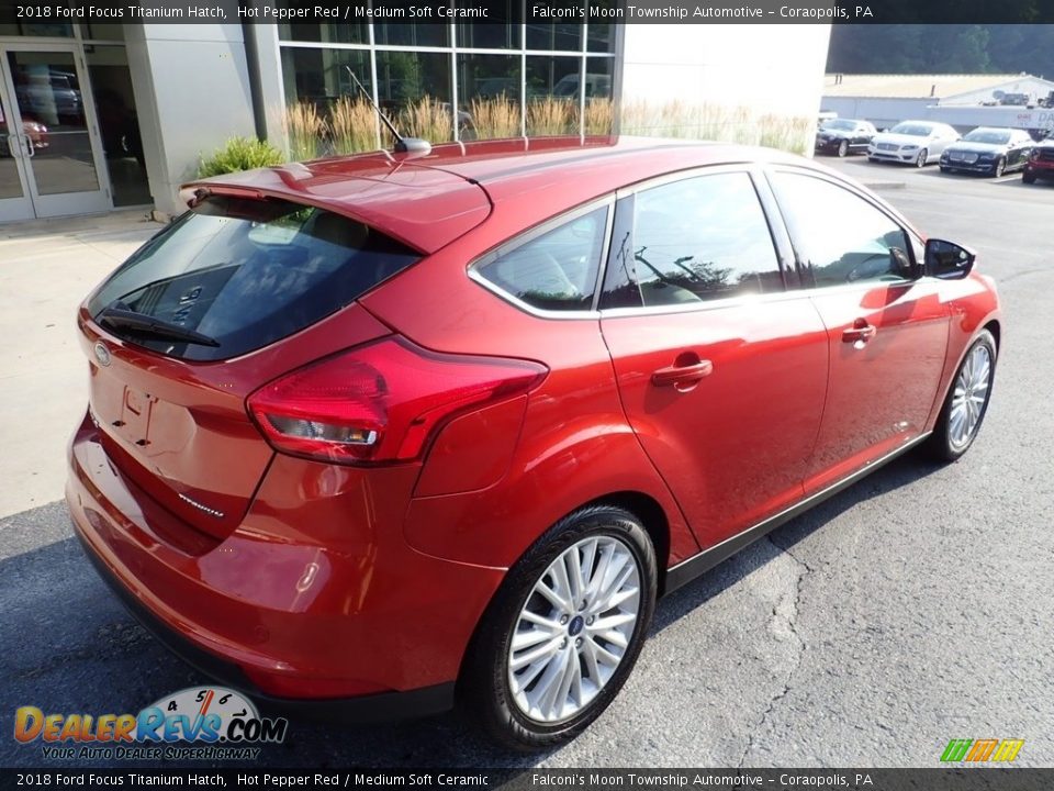2018 Ford Focus Titanium Hatch Hot Pepper Red / Medium Soft Ceramic Photo #2