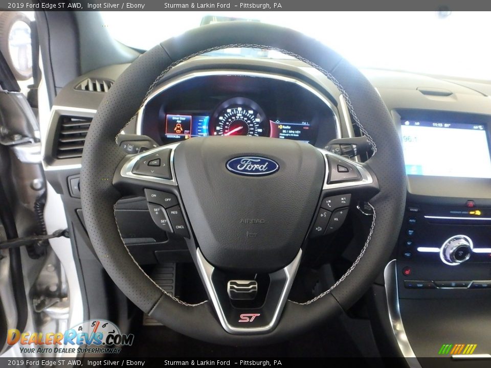 2019 Ford Edge ST AWD Ingot Silver / Ebony Photo #14