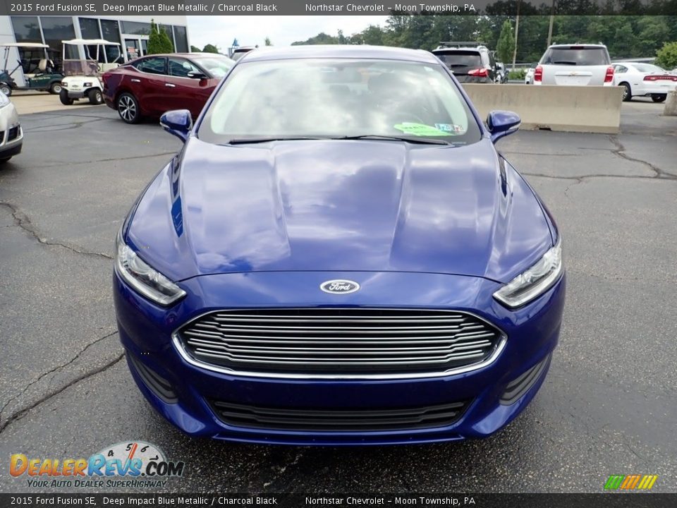 2015 Ford Fusion SE Deep Impact Blue Metallic / Charcoal Black Photo #13