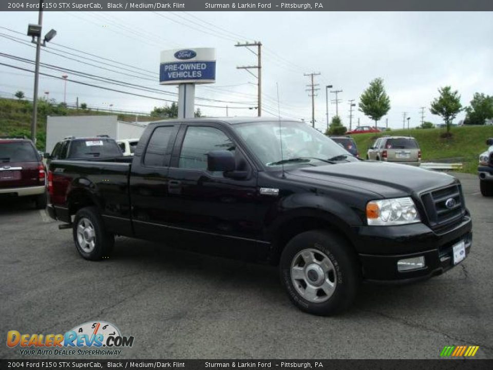 2004 Ford F150 STX SuperCab Black / Medium/Dark Flint Photo #1