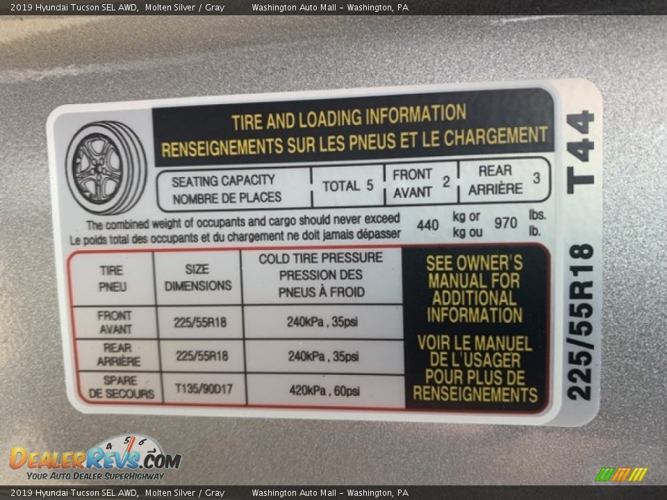 2019 Hyundai Tucson SEL AWD Molten Silver / Gray Photo #9