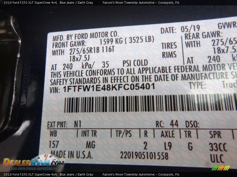 2019 Ford F150 XLT SuperCrew 4x4 Blue Jeans / Earth Gray Photo #12