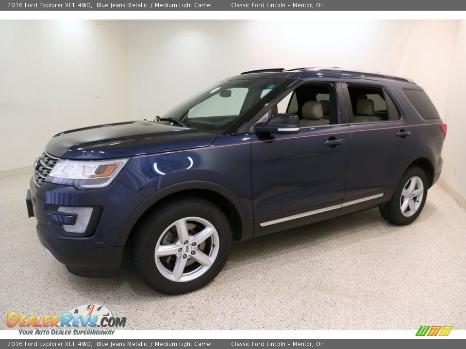 2016 Ford Explorer XLT 4WD Blue Jeans Metallic / Medium Light Camel Photo #3