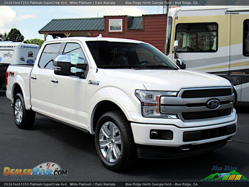 2019 Ford F150 Platinum SuperCrew 4x4 White Platinum / Dark Marsala Photo #7