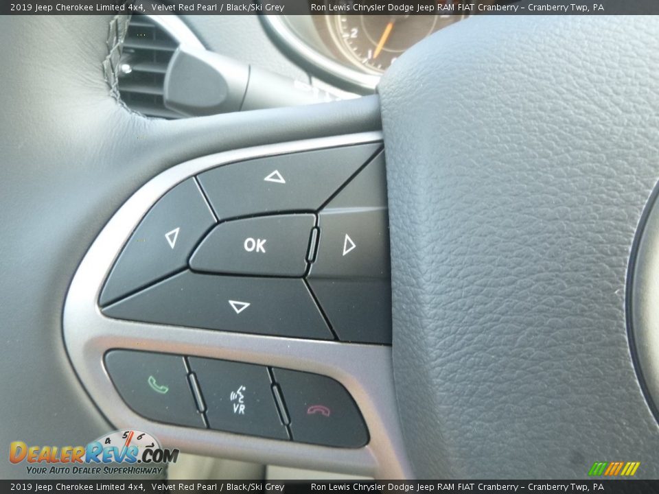 2019 Jeep Cherokee Limited 4x4 Velvet Red Pearl / Black/Ski Grey Photo #19