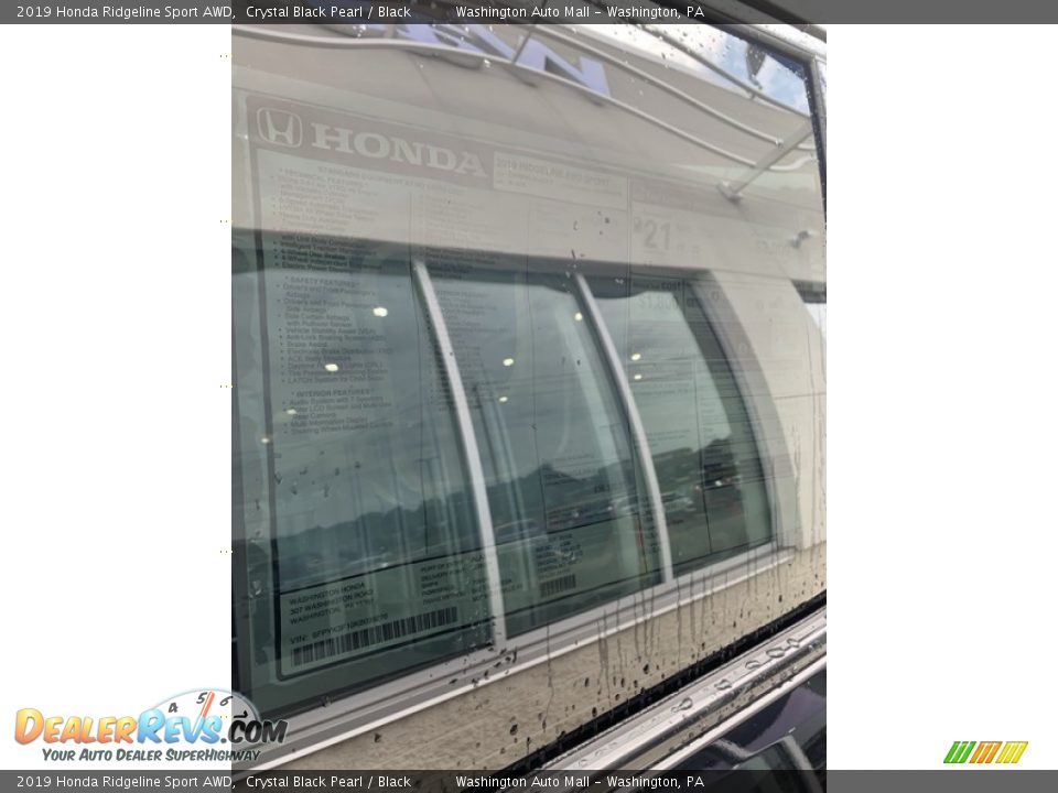 2019 Honda Ridgeline Sport AWD Crystal Black Pearl / Black Photo #15