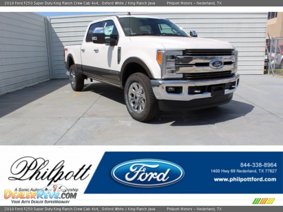 2019 Ford F250 Super Duty King Ranch Crew Cab 4x4 Oxford White / King Ranch Java Photo #1