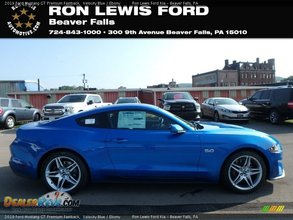 2019 Ford Mustang GT Premium Fastback Velocity Blue / Ebony Photo #1