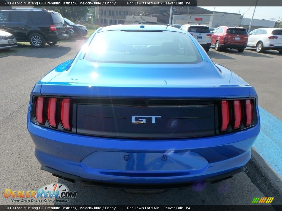 2019 Ford Mustang GT Premium Fastback Velocity Blue / Ebony Photo #3
