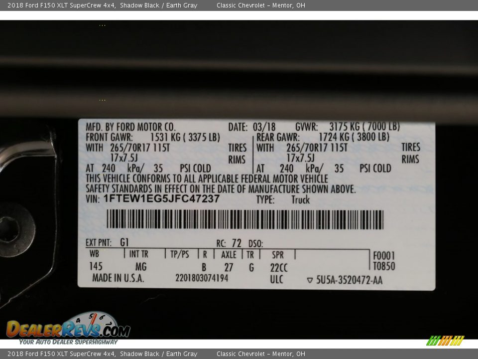 2018 Ford F150 XLT SuperCrew 4x4 Shadow Black / Earth Gray Photo #20