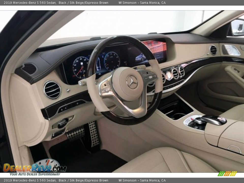 2019 Mercedes-Benz S 560 Sedan Black / Silk Beige/Espresso Brown Photo #4