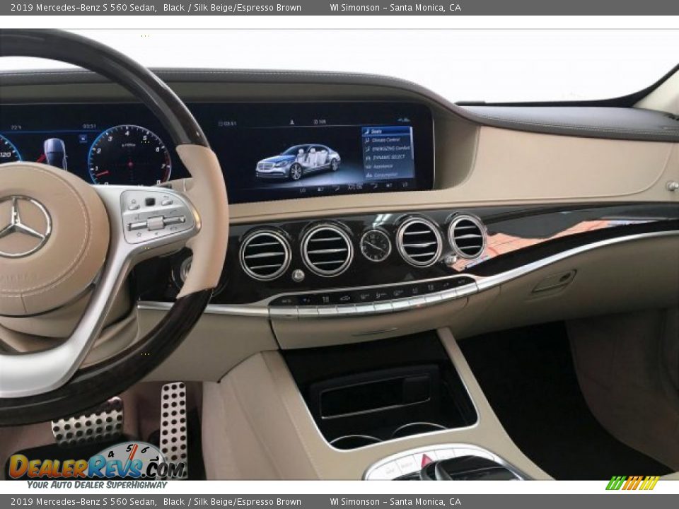 2019 Mercedes-Benz S 560 Sedan Black / Silk Beige/Espresso Brown Photo #6