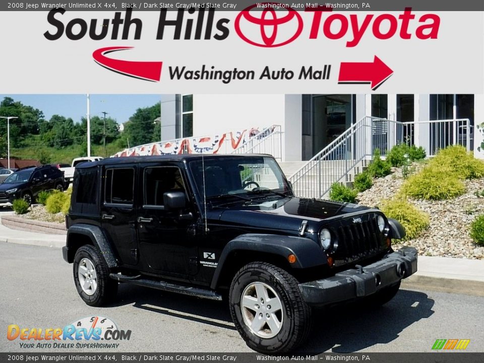2008 Jeep Wrangler Unlimited X 4x4 Black / Dark Slate Gray/Med Slate Gray Photo #1