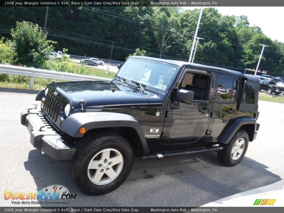 2008 Jeep Wrangler Unlimited X 4x4 Black / Dark Slate Gray/Med Slate Gray Photo #5