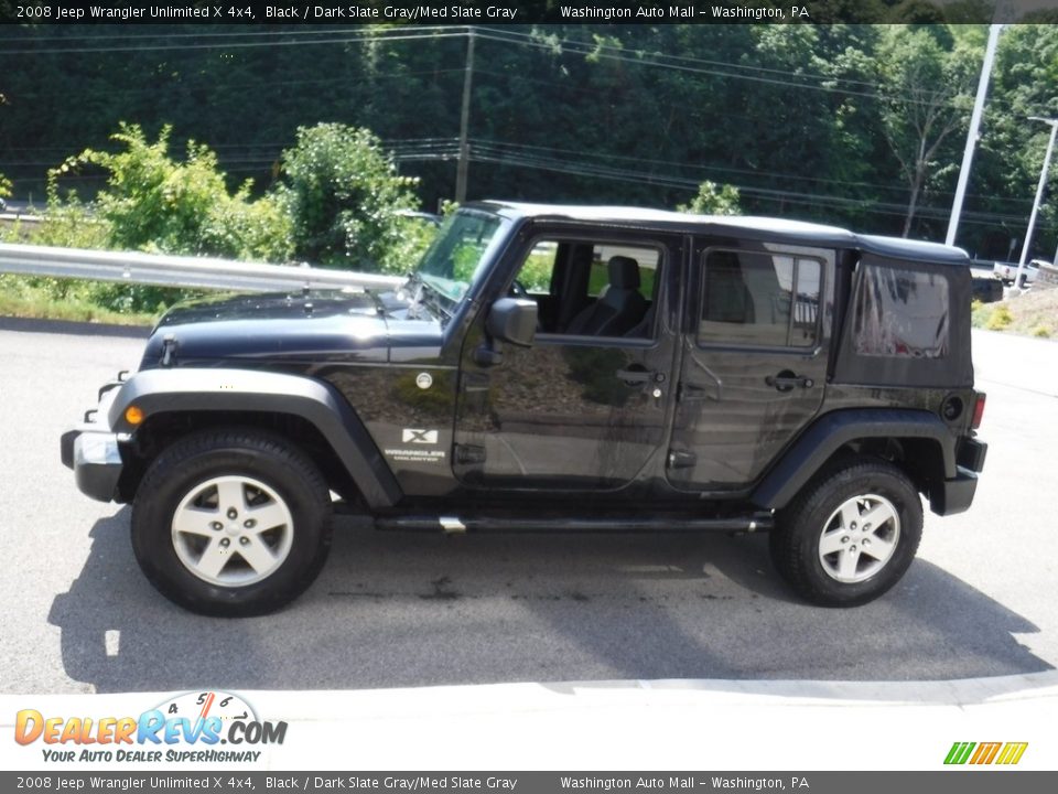 2008 Jeep Wrangler Unlimited X 4x4 Black / Dark Slate Gray/Med Slate Gray Photo #6